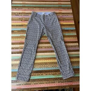 HATLEY | 2 Black White Geo Skinny Chino Work Dress Pant XS Stretch Cotton